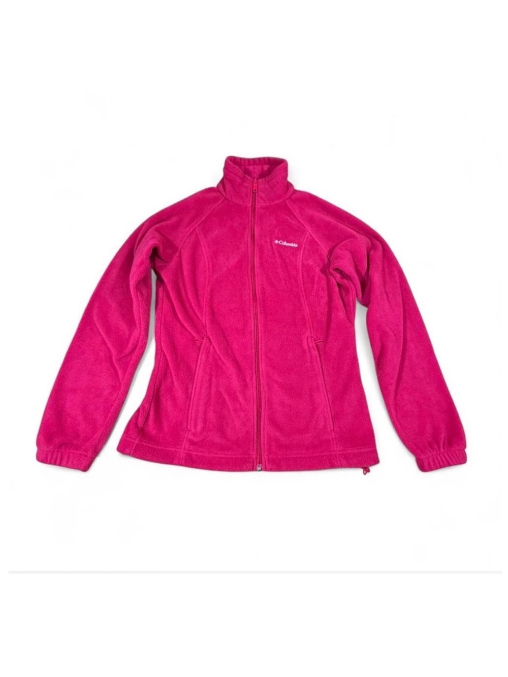 Columbia Pink Full Zip Fleece Jacket Women’s Small Cozy Lightweight